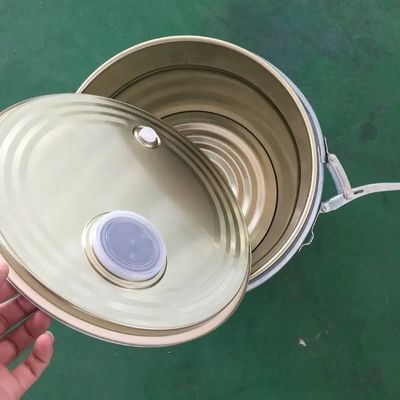 गोल खाद्य सुरक्षित धातु बाल्टी 5 गैलन 0.28-0.42 मिमी