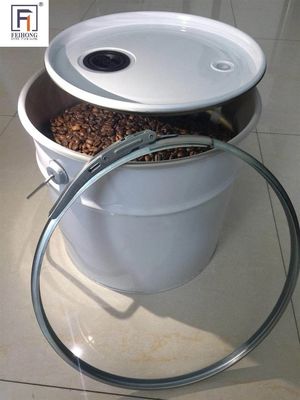 स्टेनलेस स्टील कॉफी बीन्स खाली धातु बाल्टी 20L हवा वाल्व के साथ