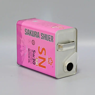 स्क्वायर 4L एफ स्टाइल मोटर टिन तेल इंजन तेल के लिए स्पूट के साथ ओब्लॉन्ग कैन